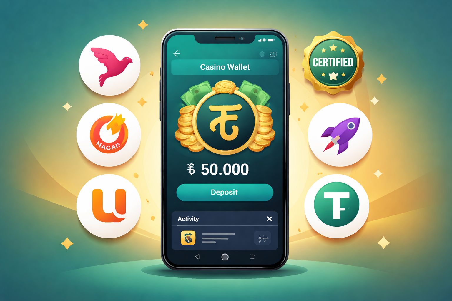 F222 casino trust layer showing PAGCOR license badge alongside bKash, Nagad, and Rocket payment logos